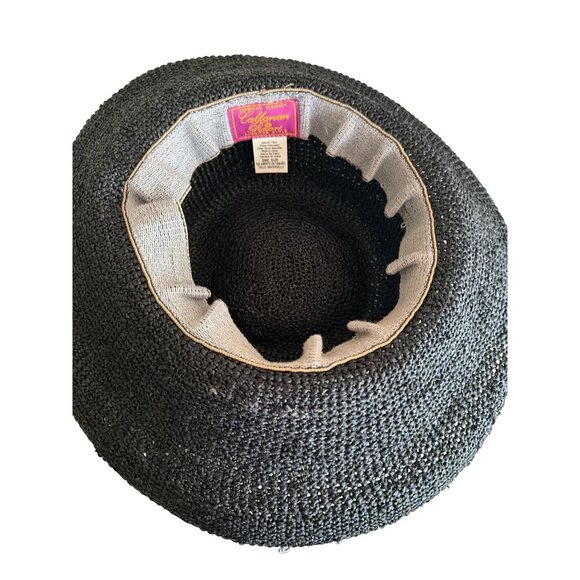 Callanan Resort Black Woven Sun Hat European Designer American Style Natural Fib - Picture 6 of 6